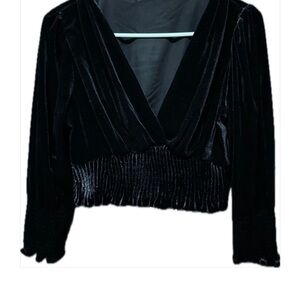 Elegant Black Velvet Women's Top